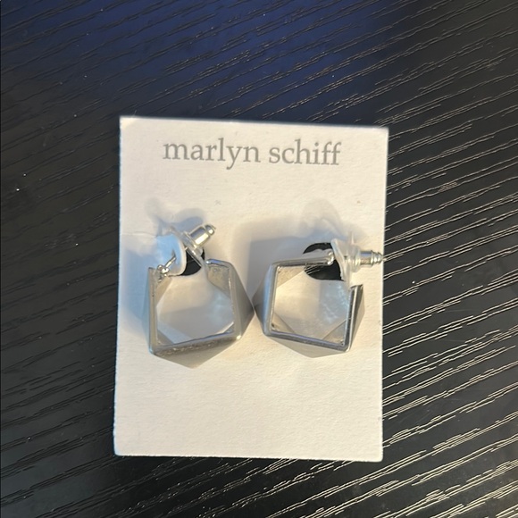 Marlyn Schiff Silver Geometric Earrings - Picture 1 of 2
